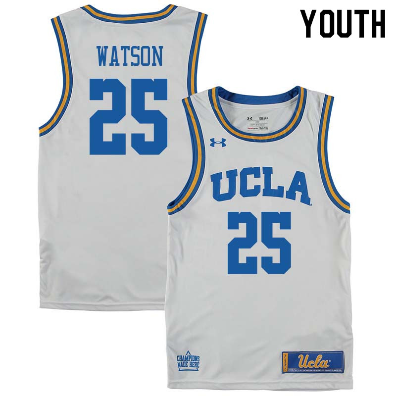 Youth #25 Earl Watson UCLA Bruins College Basketball Jerseys Sale-White - Click Image to Close